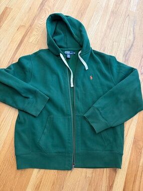 Polo by Ralph Lauren Forest Green Full-Zip Hoodie Sweater